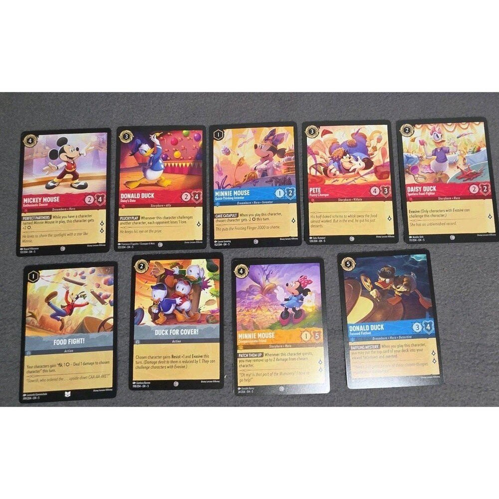 Disney Lorcana Shimmering Skies 9 Card Lot (Lot 3)